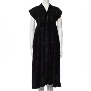 🌟Archive Vintage🌟CDG Comme Des Garçons V-neck Midi Velvet Black Dress Size XS